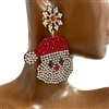 415SNT  RHINESTONE SANTA EARRINGS