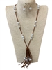 5001P SUEDE PEARL LONG NECKLACE SET