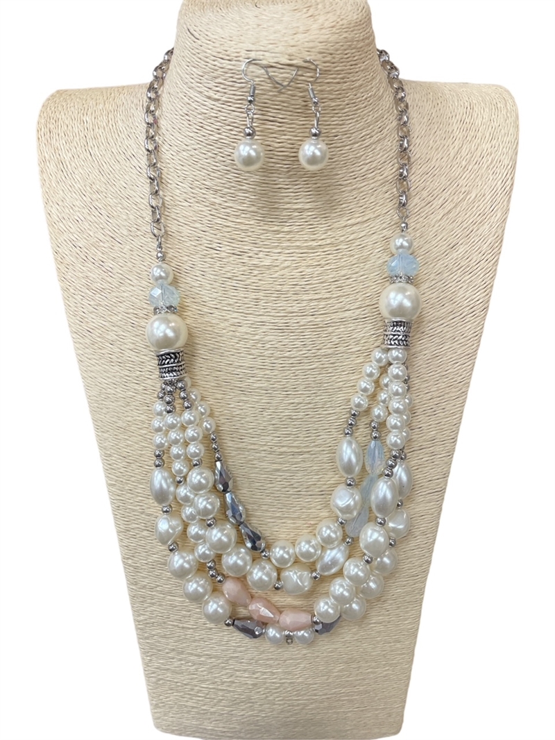 5005C CHUNKY PEARL NECKLACE SET