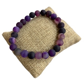 5009PRL 8MM PURPLE  PRECIOUS STONE BRACELET