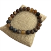 5011DRB 8MM DARK BROWN  SEMI PRECIOUS STONE BRACELET