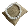 5013WHT 8MM  WHITE CRYSTAL & WHITE STONE BRACELET