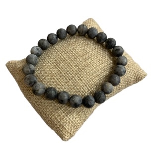 5017DRY 8MM DARK GRAY SEMI  PRECIOUS STONE BRACELET