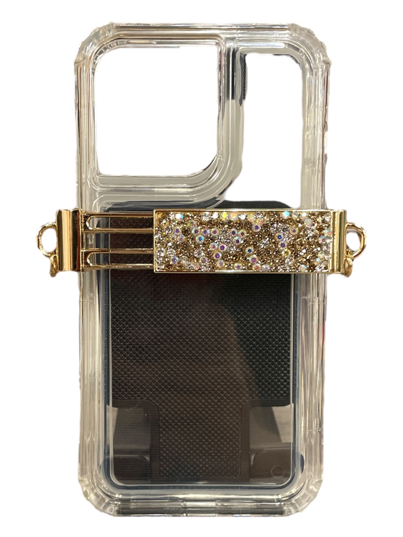 510BW   BROWN RHINESTONE ADJUSTABLE PHONE HOLDER