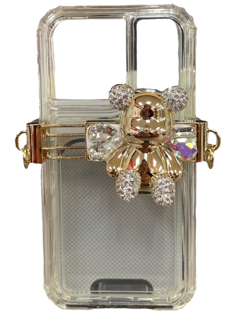 510T AB TEDDY RHINESTONE ADJUSTABLE PHONE HOLDER
