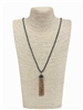 5400CT CLEAR TAN TOPAZ BEADED TASSEL LONG NECKLACE