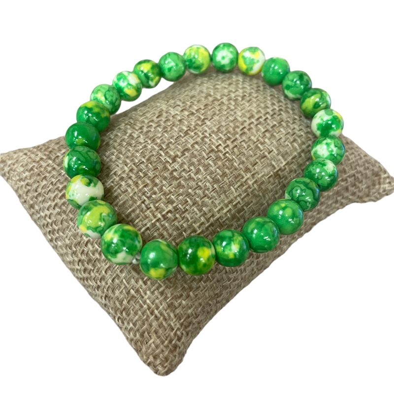 551GN  8MM GREEN  SEMI-PRECIOUS STONE BRACELET