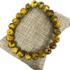 556MB   8MM MUSTARD BLACK MIX  SEMI-PRECIOUS STONE BRACELET