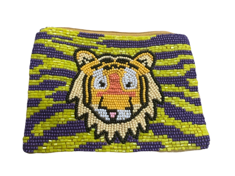 60-0160 TIGER SEED BEADS COIN PURSE