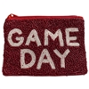 60-0193 GAME DAY  SEED BEAD ZIP CLOSURE COIN PURSE