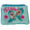 60-0210B BLUE YEEHAW SEED BEAD COIN PURSE