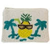 60-0242W  PINEAPPLE  SEED BEAD COIN PURSE