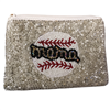 60-0308 BASEBALL  SEED BEAD ZIPPER CLOSURE COIN PURSE