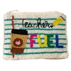 60-0335 MULTI TEACHER  SEED BEADS ZIPPER CLOSURE COIN PURSE