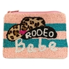 60-0367 RODEO BABE SEED BEADS ZIPPER CLOSURE COIN PURSE