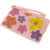 60-0394 FLOWERS SEED BEAD ZIP TOP CLOSURE WRISTLET