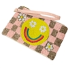 60-0417 HAPPY FACE  SEED BEAD ZIP TOP CLOSURE WRISTLET