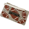 60-0425  FOOTBALL  SEED BEAD ZIP TOP CLOSURE WRISTLET