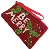 60-0437  BE MERRY SEED BEAD ZIP TOP CLOSURE WRISTLET