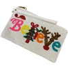 60-0442  CHRISTMAS MULTI SEED BEAD ZIP TOP CLOSURE WRISTLET