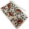 60-0449  FOOTBALL SEED BEAD ZIP TOP CLOSURE WRISTLET