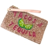 60-0457 TACOS & TEQUILA SEED BEAD ZIP TOP CLOSURE WRISTLET