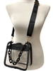 60-0582BK  RHINESTONES CLEAR BLACK  CROSSBODY BAG