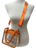 60-0582OR RHINESTONES CLEAR ORANGE CROSSBODY BAG
