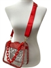 60-0582RD  RHINESTONES CLEAR RED CROSSBODY BAG