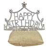 60314 HAPPY BIRTHDAY CLEAR RHINESTONE SILVER TIARA
