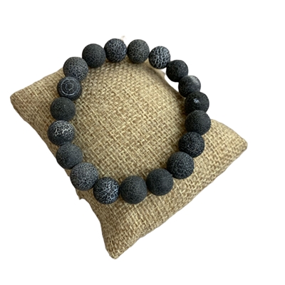 603DRK10MM  DARK NAVY SEMI PRECIOUS STONE BRACELET