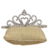 60447 SILVER CLEAR RHINESTONE HEART SHORT TIARA