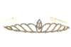 60493 RHINESTONE PLAIN SHORT GOLD TIARA