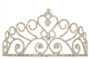 60510 SILVER RHINESTONE HEART & CURLS TIARA