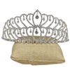 60525 MEDIUM CLEAR RHINESTONE DROP SILVER TIARA