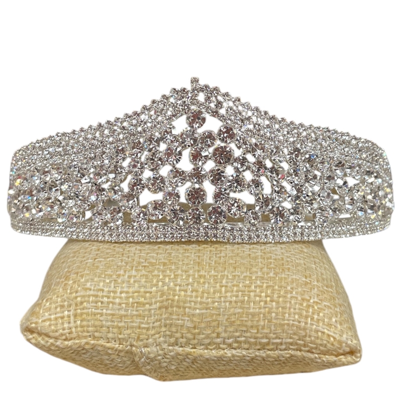 60594 CLEAR RHINESTONE SILVER TIARA