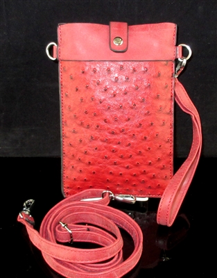 6060BR TEXTURED RED CROSS BODY BAG