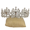 60624 SILVER CLEAR RHINESTONE FLORAL TIARA