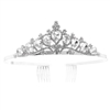 60658 RHISNTONE SILVER TEARDROPS SHORT TIARA