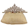 60658 GOLD CLEAR RHINESTONE SHORT TIARA
