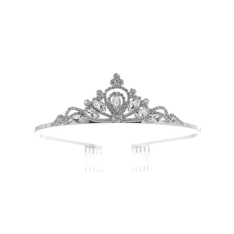 60668CR SILVER SMALL RHINSTONE TIARA