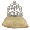 60672 CLEAR HAPPY BIRTHDAY ORNAMENTAL SILVER COMB TIARA