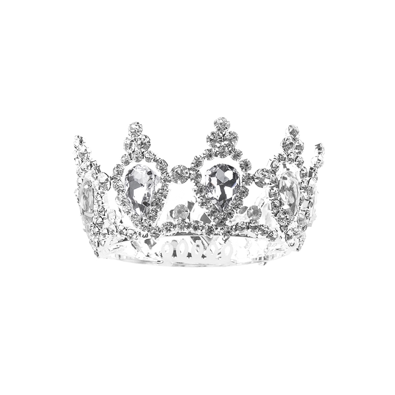 60676CR SILVER CENTERED CLEAR CRYSTAL SMALL CROWN