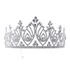 60693 SILVER RHINESTONE ABSTRACT TALL TIARA