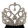 60696CR MEDIUM SILVER CLEAR  RHINESTONE  HEART TIARA