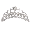 60697 SILVER RHINESTONE UPSIDE DOWN TEARDROP SMALL TIARA COMB