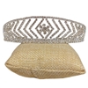 60705 SHORT CENTERED FLOWER SILVER TIARA