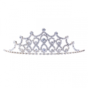 60714 SILVER SMALL RHINESTONE TIARA