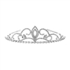 60715 SILVER SHORT CENTERED TEARDROP TIARA