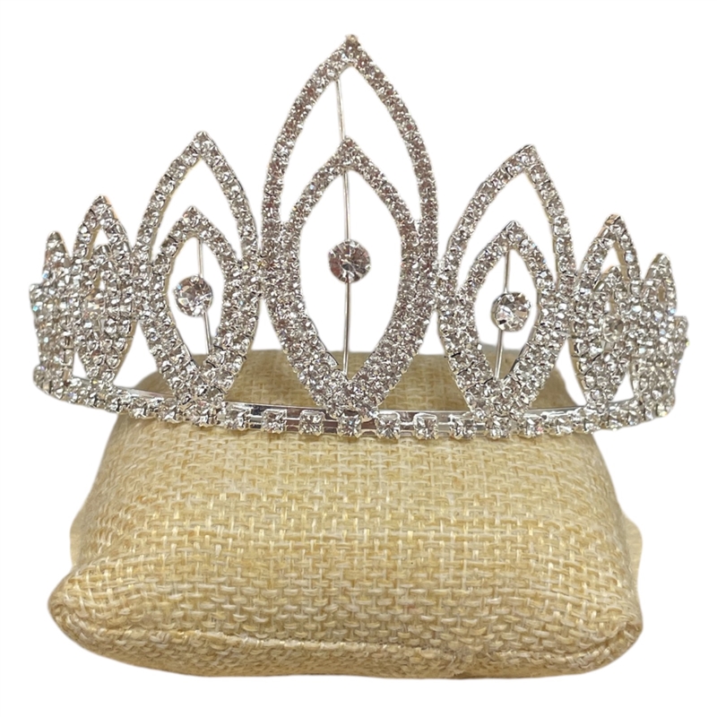 60752 SILVER RHINESTONE ABSTRACT TIARA